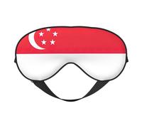 Singapore Flag Comfortable Sleeping Aid Soft Eye Mask Adjustable Blackout Cover Reversible Night Rest