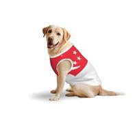 Singapore Flag Dog Pure Cotton Tshirts for Medium & Large Dogs,Breathable Stretchy Tank Top Sleeveless Vest Tee Shirt