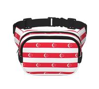Singapore Flag Fanny Pack Belt Bag for Women and Men, Fashionable Waist Pack for Traveling, Hiking
