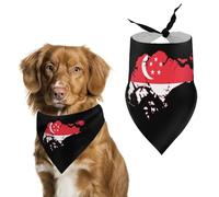 Singapore Flag Map Pet Triangle Bandana Soft Puppy Scarfs Dog Cat Gifts for Small Medium Pets