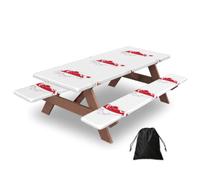 Singapore Flag Map Print Camping Essentials Waterproof Camping Table And Bench Cover With Drawstring Bag 183 Cm