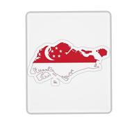 Singapore Flag Map Print Small Desk Pad,Rubber Base with Precision Stitched Edges,Perfect for Office,Gaming