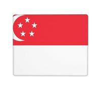 Singapore Flag Non-Slip Mouse Pad Seven by Nine Inch Horizontal Design for Office Gaming and Laptop Use
