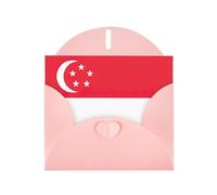 Singapore Flag Pearl Paper Holiday Greeting Card With Envelopes Weddings Party Birthday Invitations Wishes