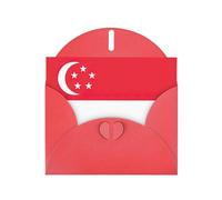 Singapore Flag Pearl Paper Holiday Greeting Card With Envelopes Weddings Party Birthday Invitations Wishes