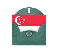 Singapore Flag Pearl Paper Holiday Greeting Card With Envelopes Weddings Party Birthday Invitations Wishes