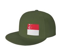 Singapore Flag Personalised Adjustable Baseball Cap Summer Sun Hat Unisex, moss green, One Size