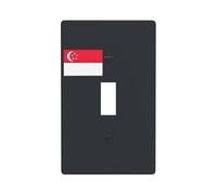 Singapore Flag Print 1-Gang Blank Wall Plate, Standard Size,Decorative Switch Cover for Home/Commercial