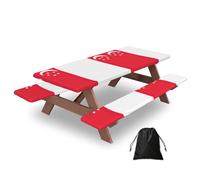 Singapore Flag Print Camping Essentials Waterproof Camping Table And Bench Cover With Drawstring Bag 183 Cm