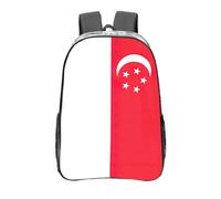 Singapore Flag Print School Transparent Backpack Pvc Clear Bag Daily Necessities Work Travel Boys Girls