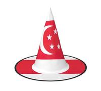 Singapore Flag Print Witch Hat Halloween Witch Hat, Witch Costume Accessory For Halloween Cosplay Party Holiday