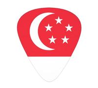 Singapore Flag Stylish and durable guitar picks, three types of thin, medium and heavy guitar picks (12 pieces), suitable for guitar, bass, electric guitar, ukulele,