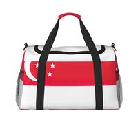 Singapore Flag Travel Bag, Weekender Bags For Women Men For Outdoor Adventures, Ideal For Camping And Hiking, Black, One Size
