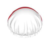 Singapore Flag Women's shower cap, waterproof, reusable, with washable elastic cord, suitable for long hair and braids, ideal for showering.