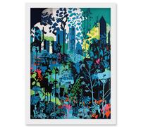 Artery8 Singapore Forest Cityscape Modern Bold Landscape Artwork Framed Wall Art Print A4