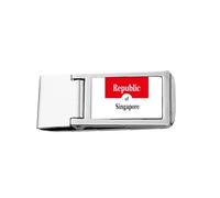 Singapore Lion City Flag Colors English Slim Money Clip Stainless Holder Pocket Wallet