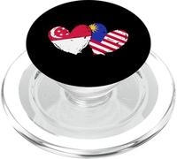 Singapore Malaysia Flag Singaporean Malaysian Love Jersey PopSockets PopGrip for MagSafe