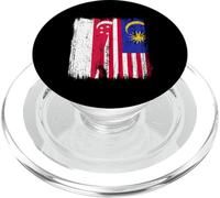Singapore Malaysia Half Flag Singaporean Malaysian Heritage PopSockets PopGrip for MagSafe