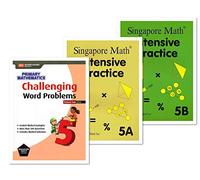 Singapore Math 3 Books Set for Grade 5 - Singapore Math Intensive Practice 5A & 5B, Challenging Word Problems Grade 5
