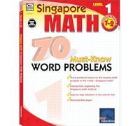 Singapore Math - 70 Must-Know Word Problems Workbook for 1st, 2nd Grade Math, Paperback, Ages 6-8 with Answer Key