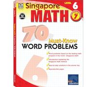 Singapore Math - 70 Must-Know Word Problems Workbook for 7th Grade Math, Paperback, Ages 12-13 with Answer Key