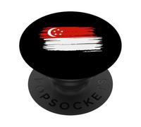 Singapore National Flag Country Pride Roots Vintage Gift PopSockets Adhesive PopGrip