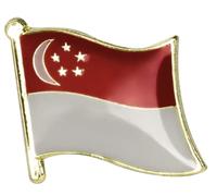 Singapore National Flag Enamel Pin Badge Lapel - 1.9cm x 1.6cm - Hard Enamel Singaporean Flag Design - Patriotic Souvenir for Jacket, Hat, or Backpack