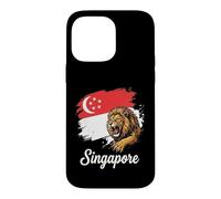 Singapore Roaring Lion Flag National Pride Design Case for iPhone 14 Pro Max