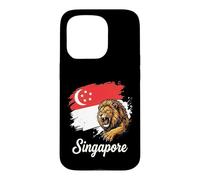 Singapore Roaring Lion Flag National Pride Design Case for iPhone 15 Pro
