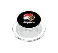 Singapore Roaring Lion Flag National Pride Design PopSockets PopGrip for MagSafe