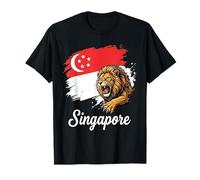 Singapore Roaring Lion Flag National Pride Design T-Shirt