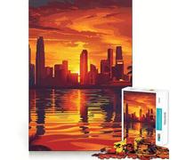 Singapore Scenic Sunse Jigsaw Puzzles for Teenagers 1000 Piece Strong Logic Toy Stress Release Clear Edge Classic Gift 38x52cm