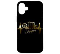Singapore Skyline Heartbeat Asian Singapura I Love Singapore Case for iPhone 16 Plus