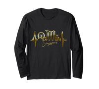 Singapore Skyline Heartbeat Asian Singapura I Love Singapore Long Sleeve T-Shirt