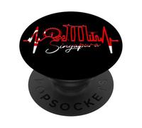 Singapore Skyline Heartbeat Asian Singapura I Love Singapore PopSockets Adhesive PopGrip