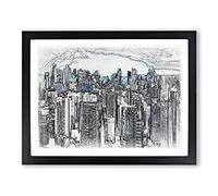 Singapore Skyline In Abstract Modern Art Framed Print | A4 Black Framed Wall Art | Ready to Hang | Abstract Cityscape Picture | Living Room Bedroom Lounge Office