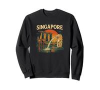 Singapore Skyline Merlion Retro Vintage Travel Souvenir Sweatshirt