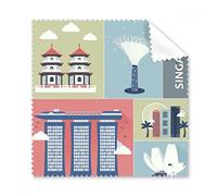 Singapore Skyscraper Famous Spots Glasses Cloth Cleaning Cloth Gift Phone Screen Cleaner 5pcs