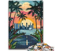 Singapore Sunset Cityscape 1000 Piece Jigsaw Puzzles for Adults Gifts, Challenging Game And Family Play Parent-child Interaction 1000pcs (50x75cm)