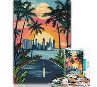 Singapore Sunset Cityscape Jigsaw Puzzles for Teenagers 1000 Piece Puzzle,Challenging Game Gifts for Is Ideal As A Gift for The Whole Family 50x75cm