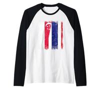Singapore Thailand Half Flag Singaporean Thai Roots Raglan Baseball Tee