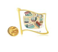 Singapore Theme Park Cable Car Golden Metal Flag Lapel Pin Badge