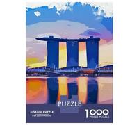 Singapore Travel Puzzle 1000 Pieces, Romantic City Break Scene, Decorative Artwork, Thick Cardboard Pieces, Birthday Gift for Home Décor Fans, 52x38cm/1000pcs