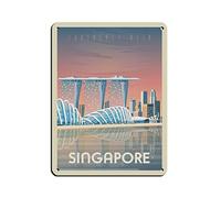 Singapore Vintage Retro Travel Poster Tin Sign Vintage Metal Pub Club Cafe Bar Home Wall Art Decoration Poster Retro 15x30cm