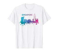 Singapore Watercolor Skyline T-Shirt