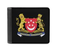 Singaporeans Singapore National Emblem Classic Mens Wallets Women Slim Bifold Wallet Card Holder for Front Pocket