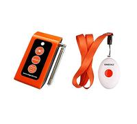 SINGCALL Home Caring Alarm System Wireless Caregiver Pager Nurse Calling Alert for Elderly Senior Patient Child Lightweight Convenient, 1 Plug-in Receiver 1 Button