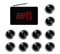 SINGCALL Waterproof Wireless Buzzer System, Call Kitchen Doctor Nurse Call Help, Pack of 10 Pagers and 1 Receiver