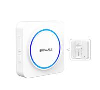 SINGCALL Wireless Rechargeable Portable LED Receiver 32 Chimes & 0-100dB Volume Memory Function Easy Install for Home/Garage/Apartment/Care Home/Hospital 1 Receiver