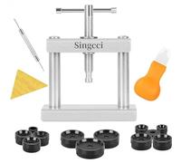 Singcci Watch Press Tool Set, 12 Molds Watch Repair Kit for Closing Caps, Silver, Modern, Unisex